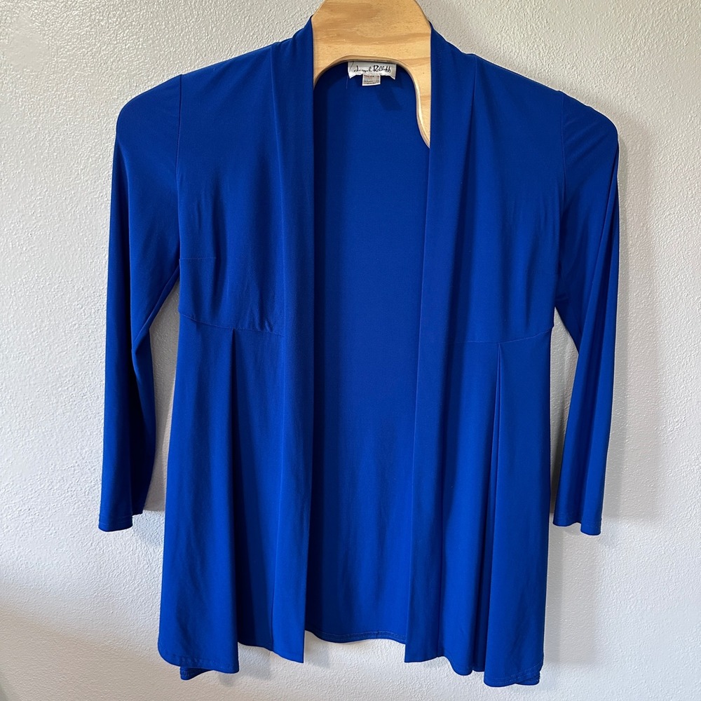 Joseph Ribkoff Blue‎ Open Front Cardigan Jersey Knit Career Womens Size 10
